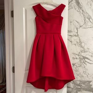 High-low red dress